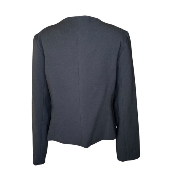 TRINA TURK Bevy Tweed Blazer Jacket Black Purple Women's Size 14 Career Chic - Picture 3 of 6